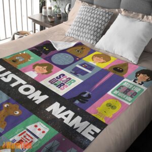 Alternative view of Happy Star Wars Characters Cartoon Cute Customized Blanket