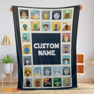 Happy Star Wars Chibi Character Blanket Fleece Customized Blanket