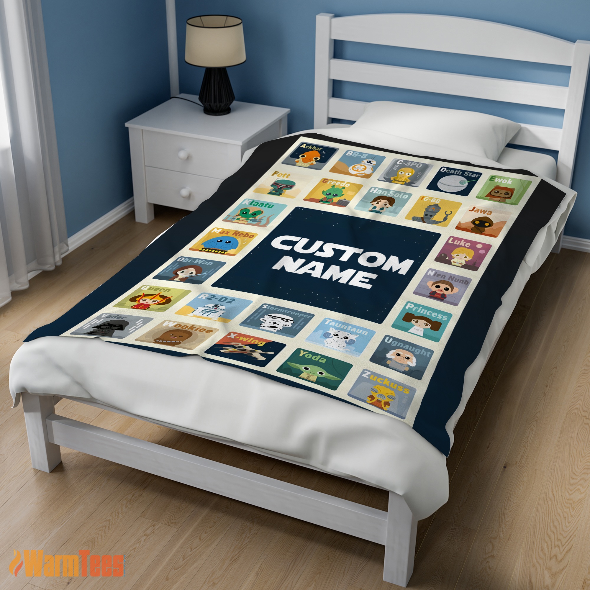 Happy Star Wars Chibi Character Blanket Fleece Customized Blanket - Image 3