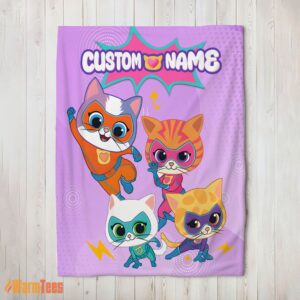 Happy Super Kitties Assemble Feline Heroes In Action Blanket Fleece Customized Blanket