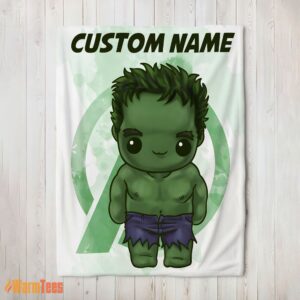 Happy Superhero Marvel Avenger Chibi Hulk Blanket Fleece Customized Blanket