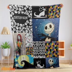 Happy The Nightmare Before Christmas Jack Skellington Sally Zero Halloween Customized Blanket