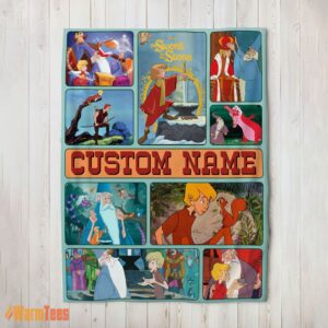 Happy The Sword In The Stone Magical Journey Collage Blanket Fleece Customized Blanket