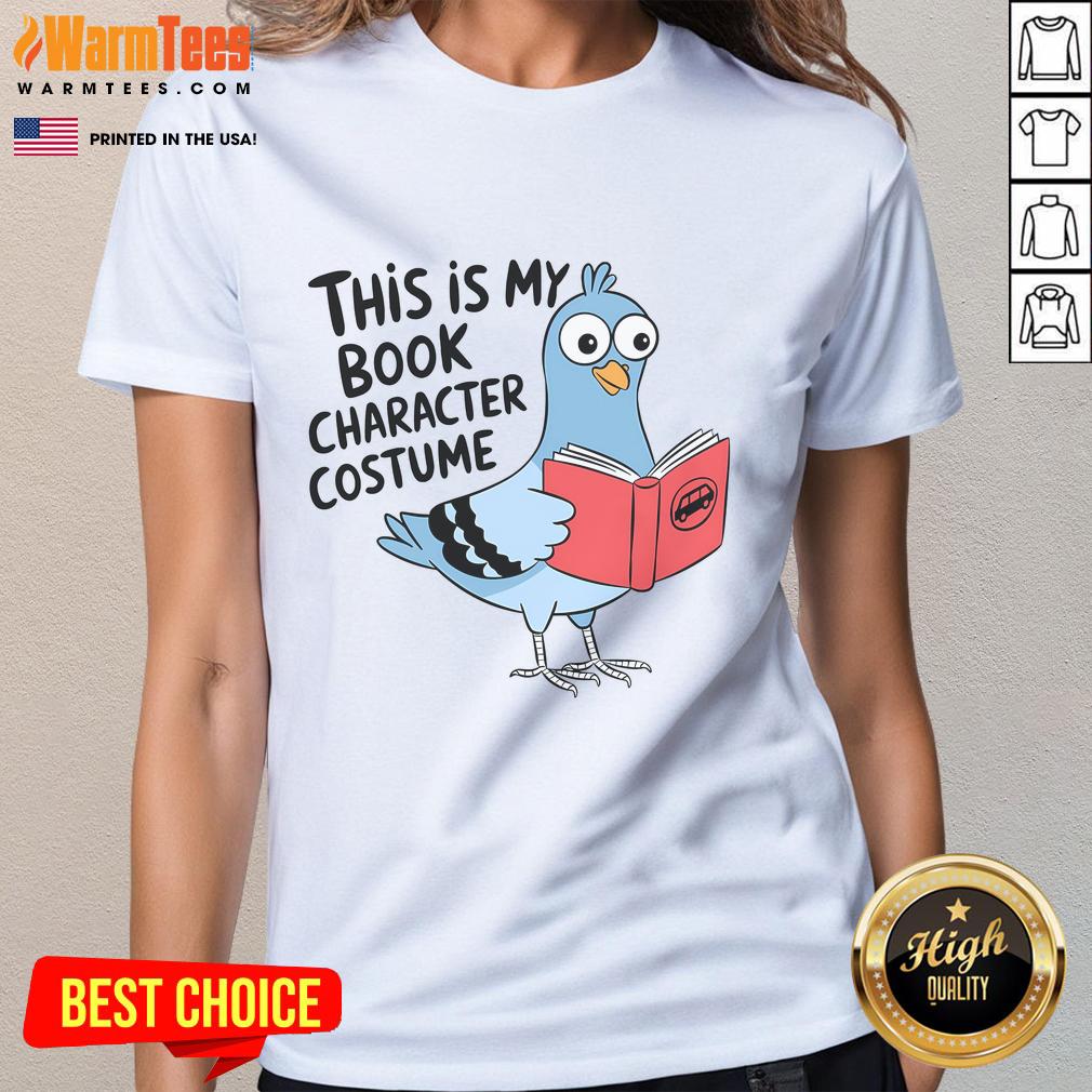 Happy This Is My Book Character Costume Pigeon Reading T-Shirt - Image 3