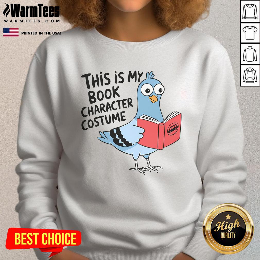 Happy This Is My Book Character Costume Pigeon Reading T-Shirt - Image 5