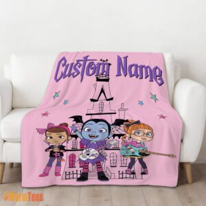 Alternative view of Happy Vampirina With Poppy Peepleson & Bridget Drawing Blanket Fleece Customized Blanket