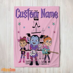 Happy Vampirina With Poppy Peepleson & Bridget Drawing Blanket Fleece Customized Blanket