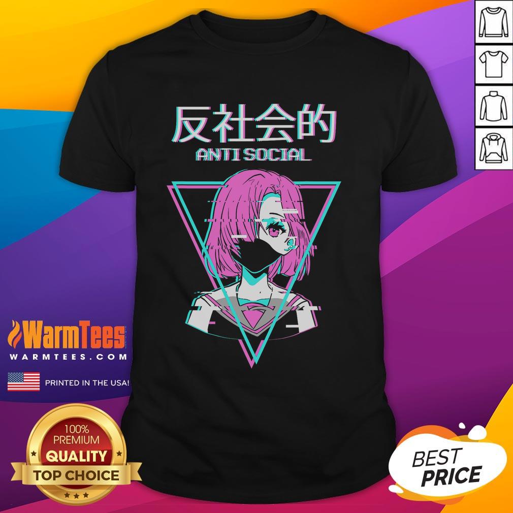 Hot Antisocial Vaporwave Anime Girl Japanese T-Shirt