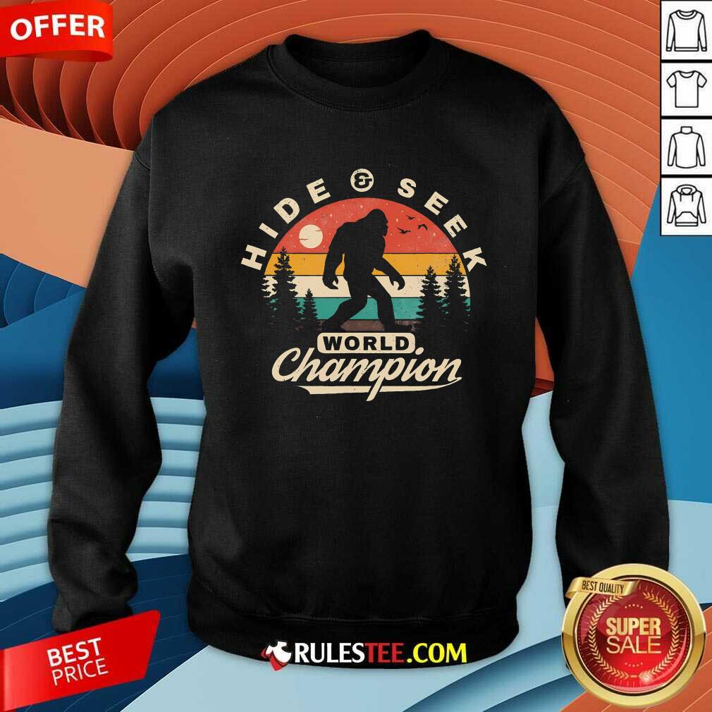 Hot Bigfoot Hide And Seek World Champion Sasquatch T-Shirt - Image 3