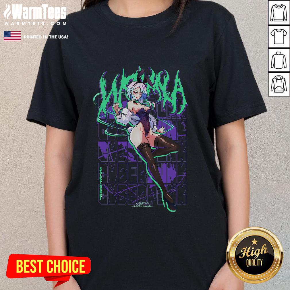 Hot Bunny Girl Lucy Cyberpunk T-Shirt - Image 3