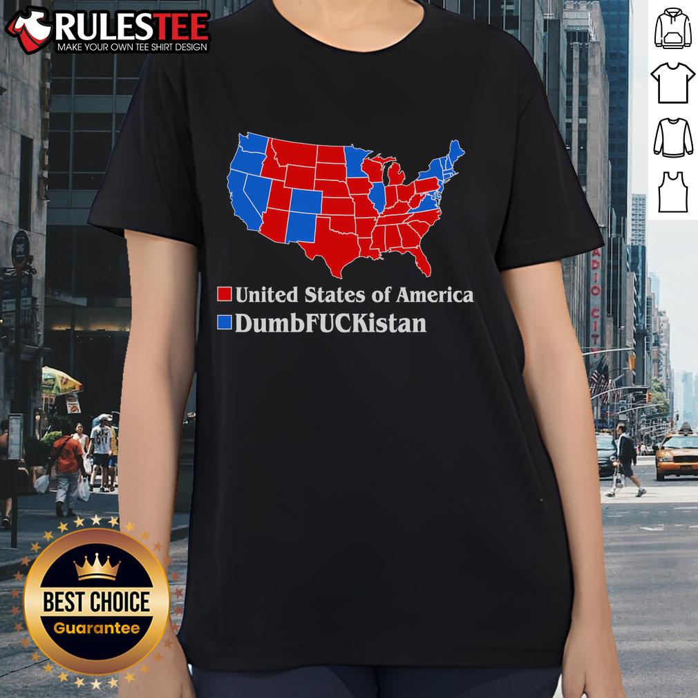 Hot Dumb FCKistan Vs United States Of America Election Map Republicans T-Shirt - Image 3