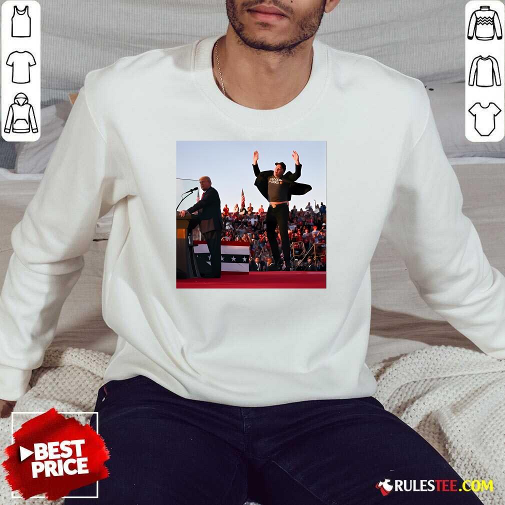Hot Elon Musk Jumped For Trump At Butler Rally Poster T-Shirt - Image 4