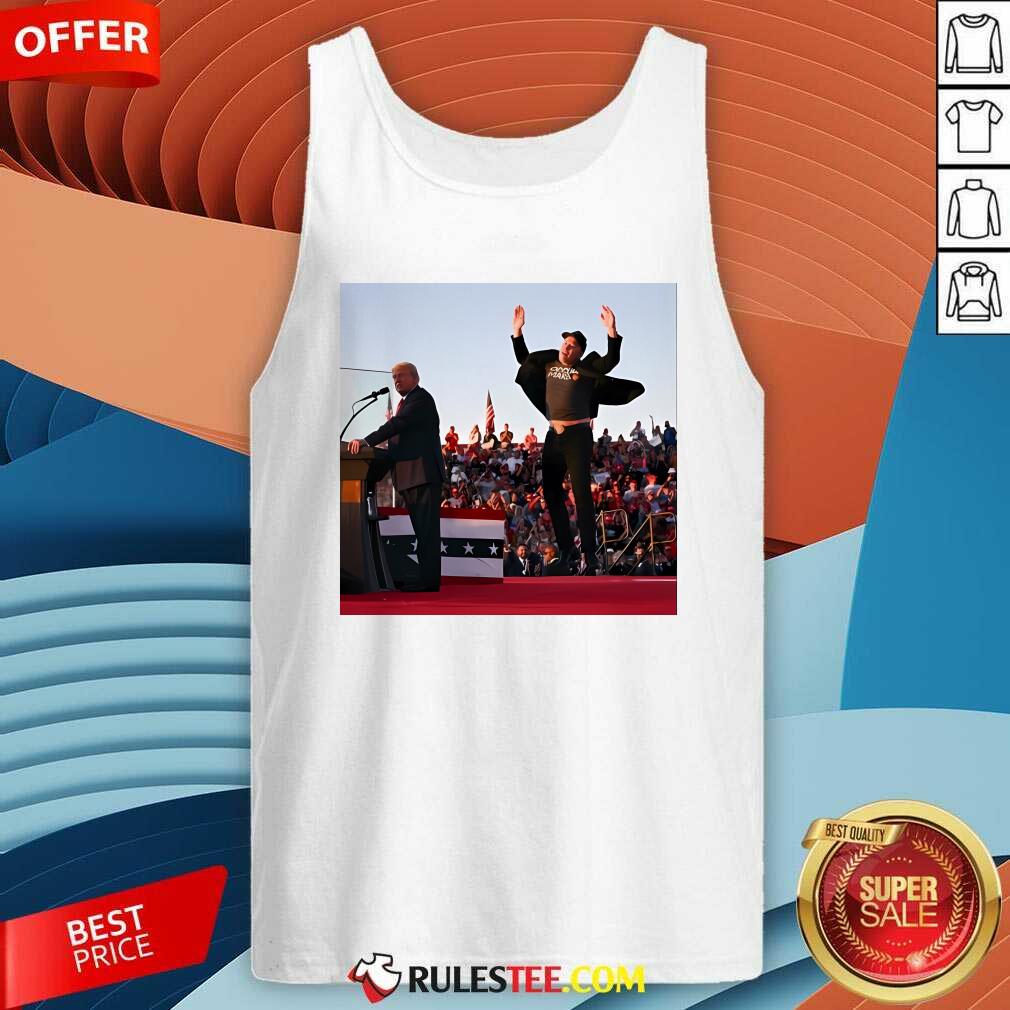 Hot Elon Musk Jumped For Trump At Butler Rally Poster T-Shirt - Image 3