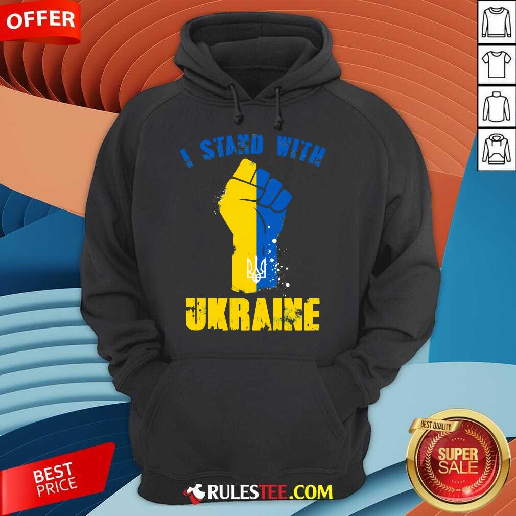Hot I Stand With Ukraine Fist Trident Support T-Shirt - Image 2