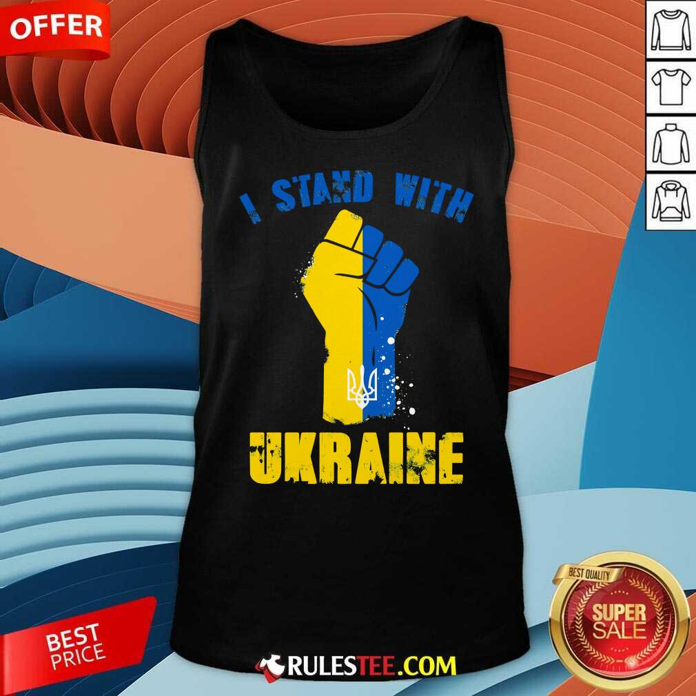 Hot I Stand With Ukraine Fist Trident Support T-Shirt - Image 5