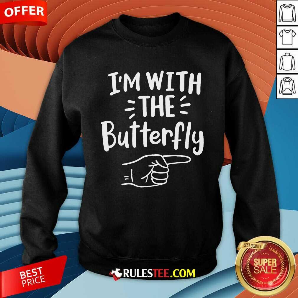 Hot I'm With The Butterfly Halloween T-Shirt - Image 3