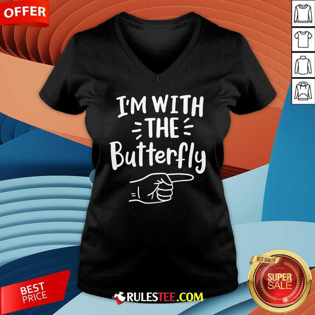 Hot I'm With The Butterfly Halloween T-Shirt - Image 4