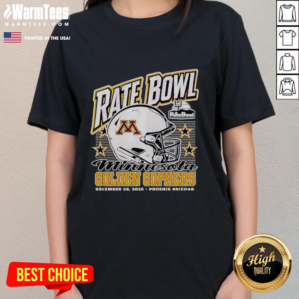 Hot Minnesota Golden Gophers 2025 Rate Bowl Phoenix Arizona Helmet T-Shirt - Image 3