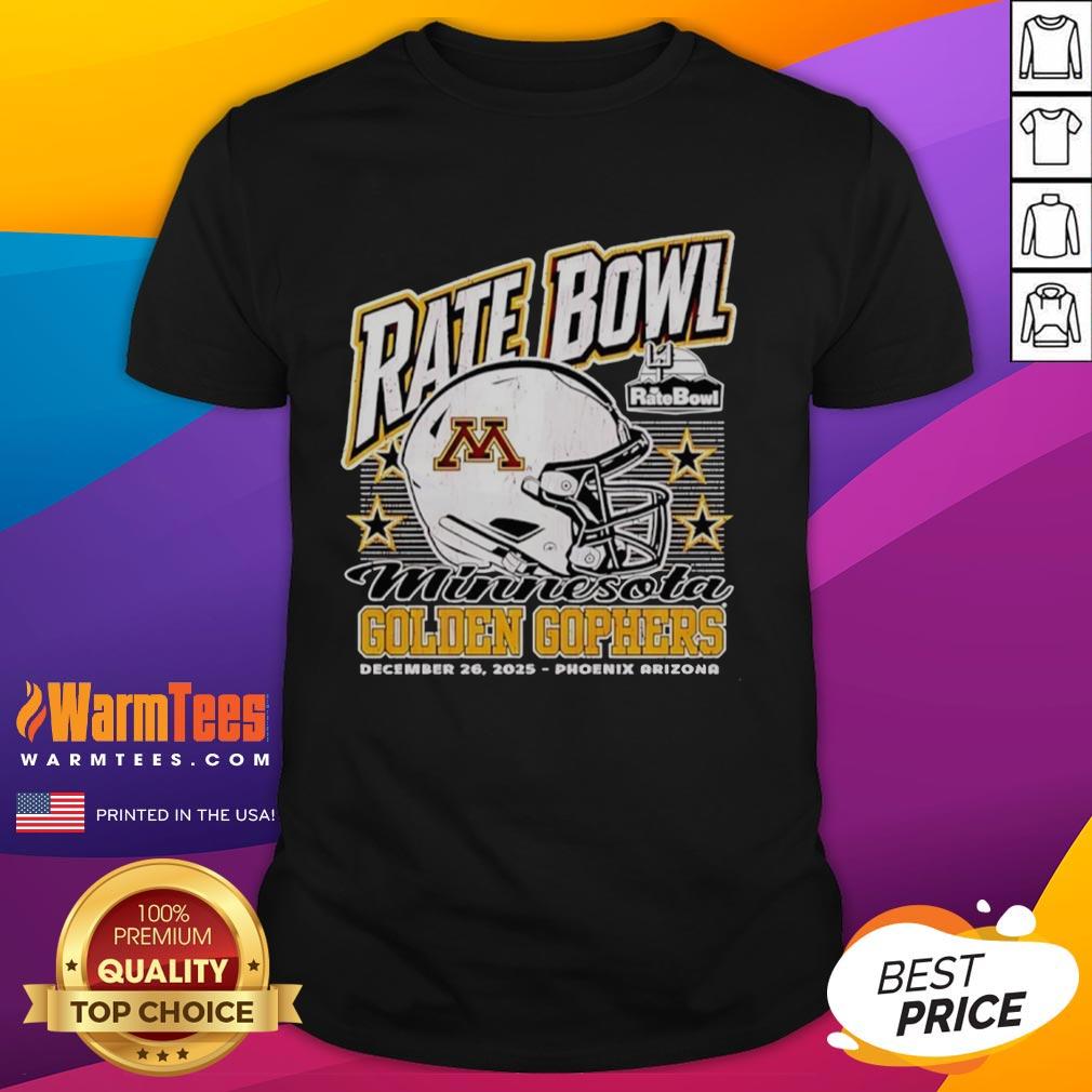 Hot Minnesota Golden Gophers 2025 Rate Bowl Phoenix Arizona Helmet T-Shirt