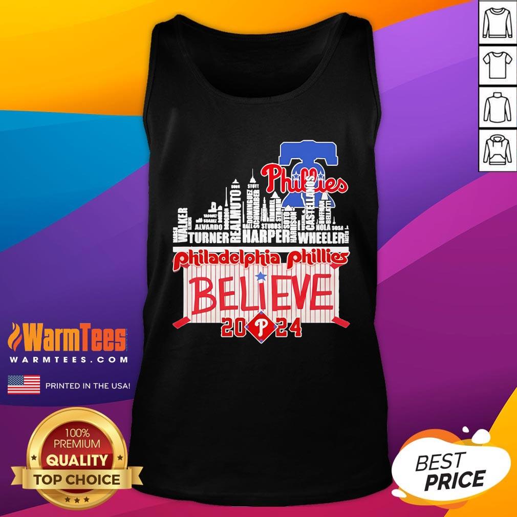 Hot Philadelphia Phillies Skyline Players Name Believe October 2024 T-Shirt - Image 5
