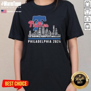 Alternative view of Hot Philadelphia Skyline 2024 Philadelphia Phillies T-Shirt