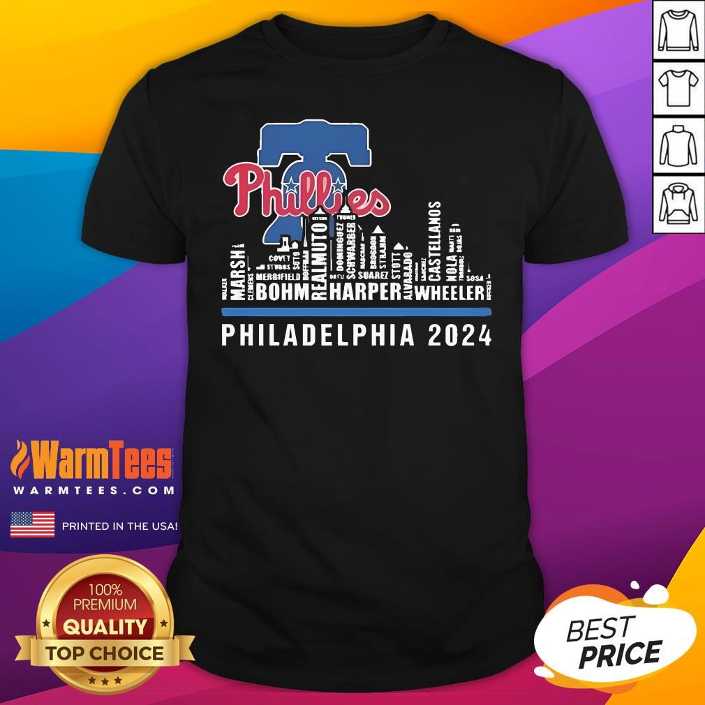 Hot Philadelphia Skyline 2024 Philadelphia Phillies T-Shirt
