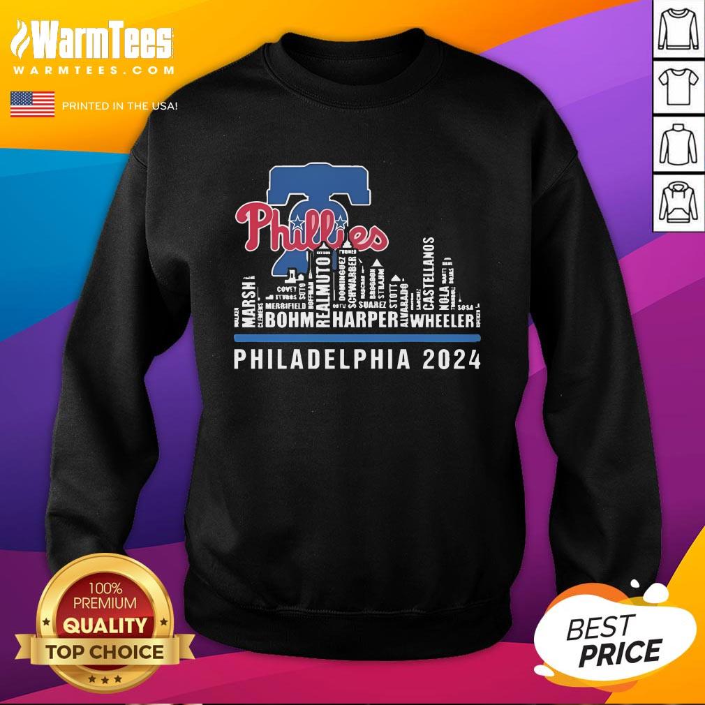 Hot Philadelphia Skyline 2024 Philadelphia Phillies T-Shirt - Image 4
