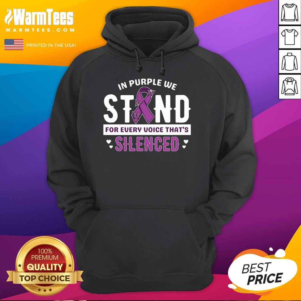 Hot Purple Ribbon Violence Awareness T-Shirt - Image 4