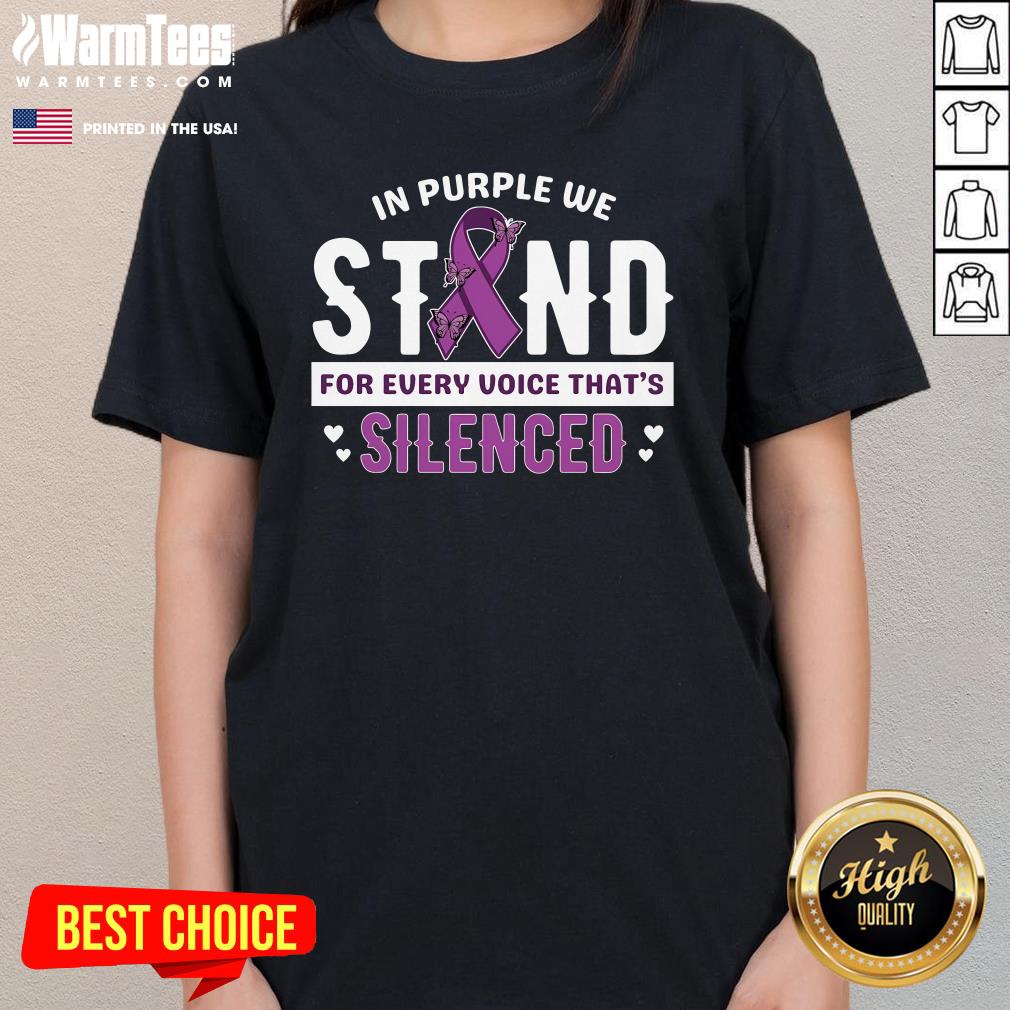 Hot Purple Ribbon Violence Awareness T-Shirt - Image 3