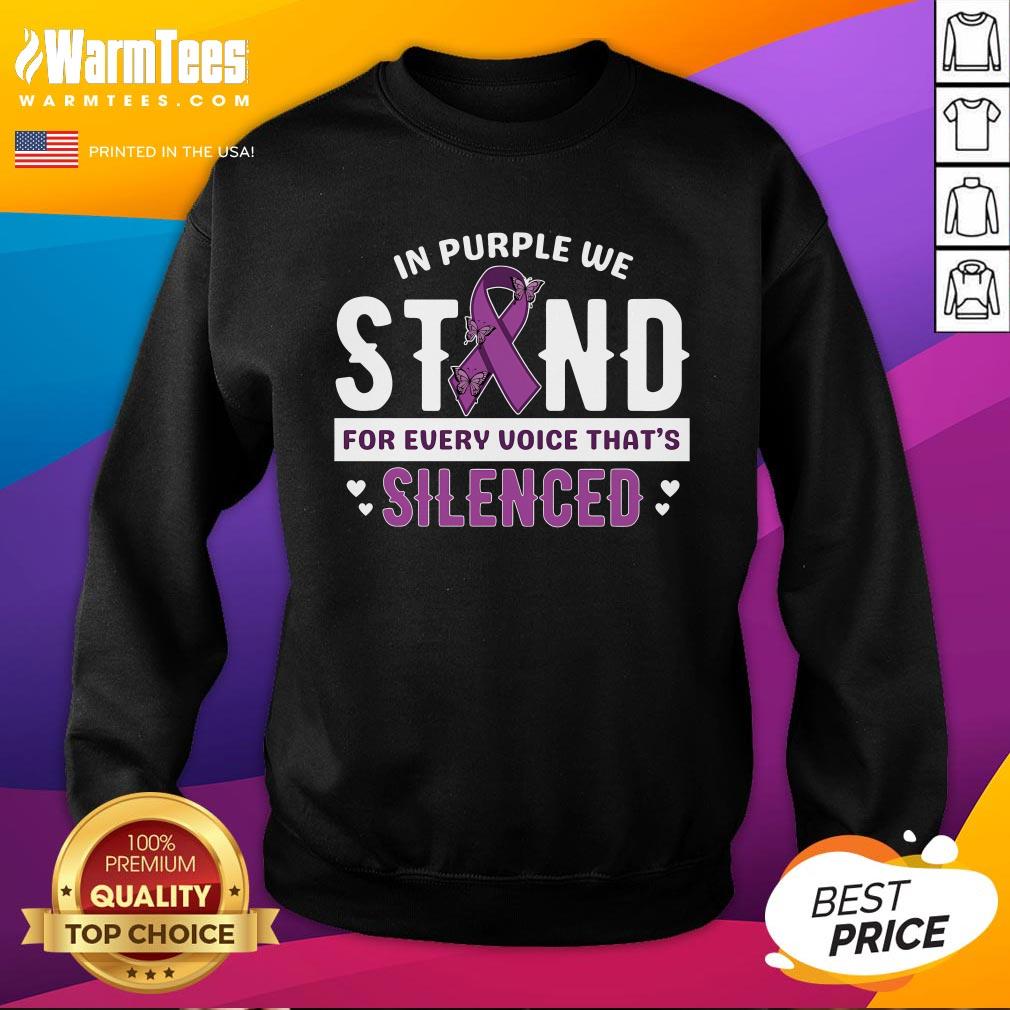 Hot Purple Ribbon Violence Awareness T-Shirt - Image 2