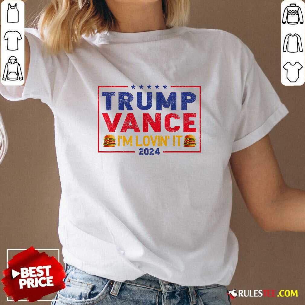 Hot Trump Vance I'm Lovin It Hamburger 2024 T-Shirt - Image 2