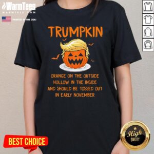 Alternative view of Hot Trumpkin Orange On The Outside Anti Trump Halloween T-Shirt