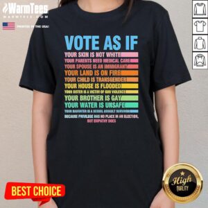 Alternative view of Hot Vote As If Your Skin Is Not White T-Shirt