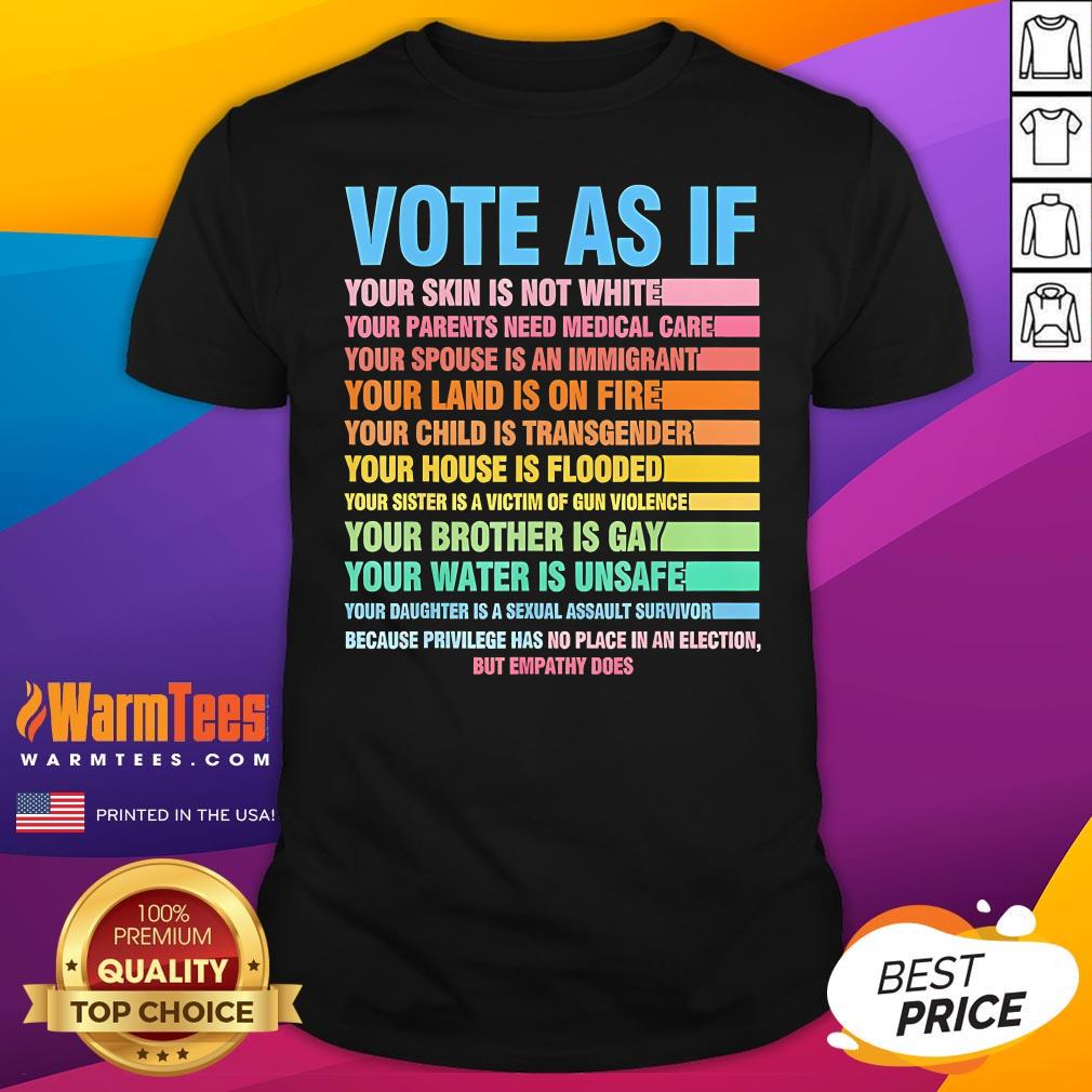 Hot Vote As If Your Skin Is Not White T-Shirt