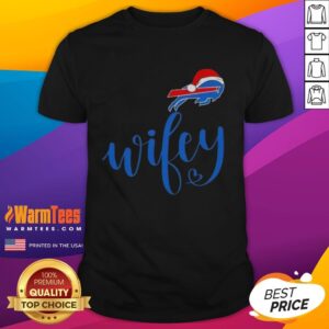 Hot Wifey Buffalo Bills Santa Hat Merry Christmas T-Shirt