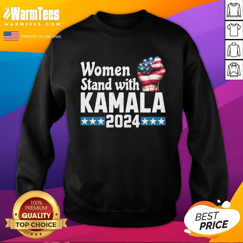 Hot Women Stand With Kamala Harris 2024 US Election T-Shirt - Image 3