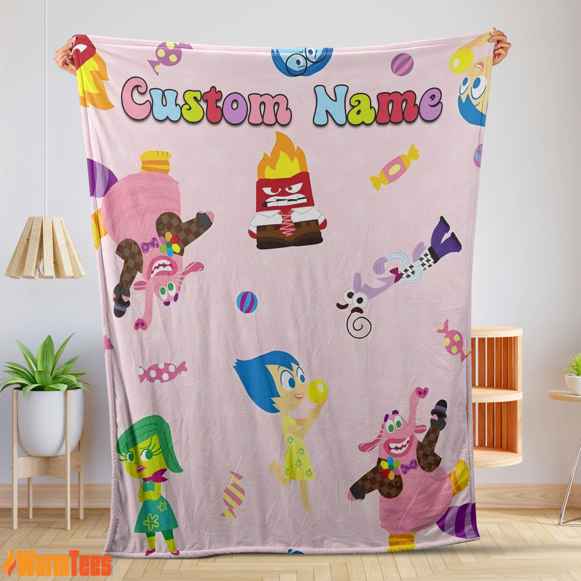 Inside Out Cute Blanket Fleece Customized Blanket