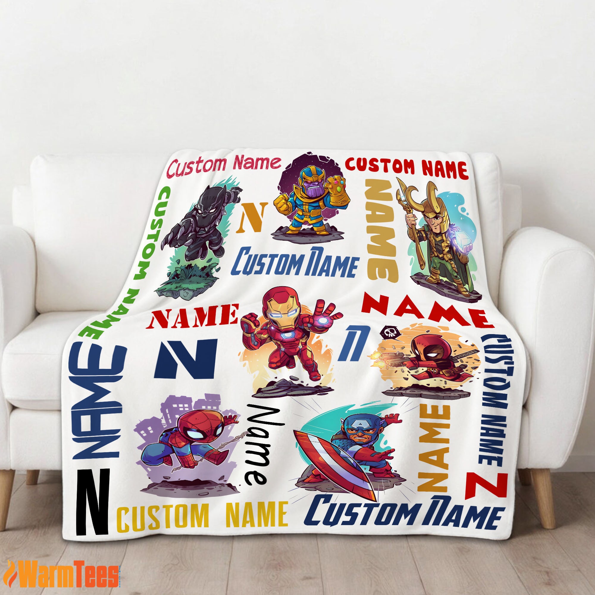 Marvel Chibi Heroes And Villains Blanket Fleece Customized Blanket - Image 2