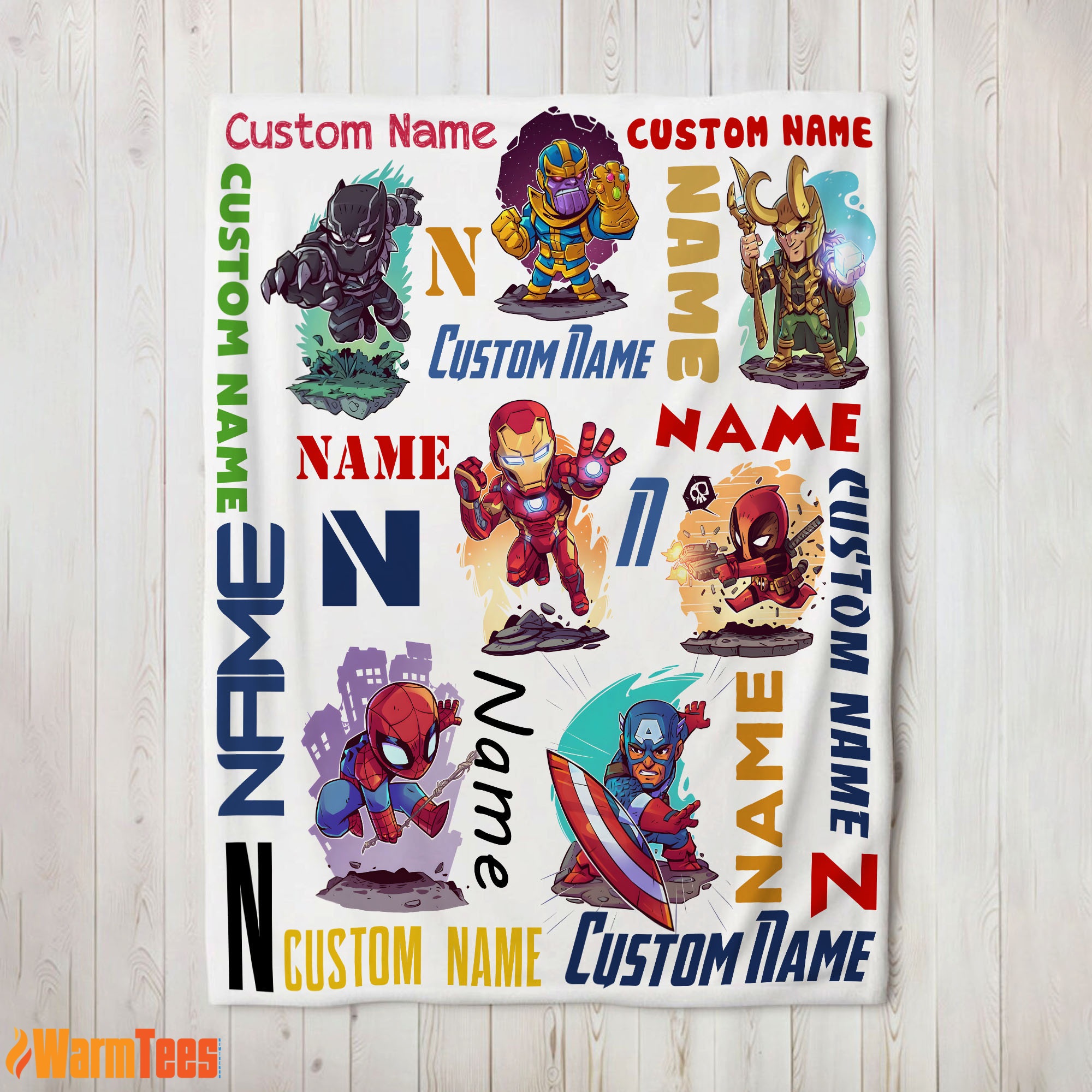 Marvel Chibi Heroes And Villains Blanket Fleece Customized Blanket