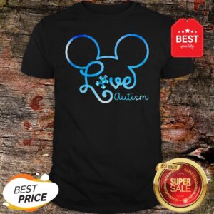 Nice Mickey Head Love Autism Awareness Shirt