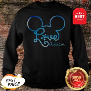 Alternative view of Nice Mickey Head Love Autism Awareness Shirt