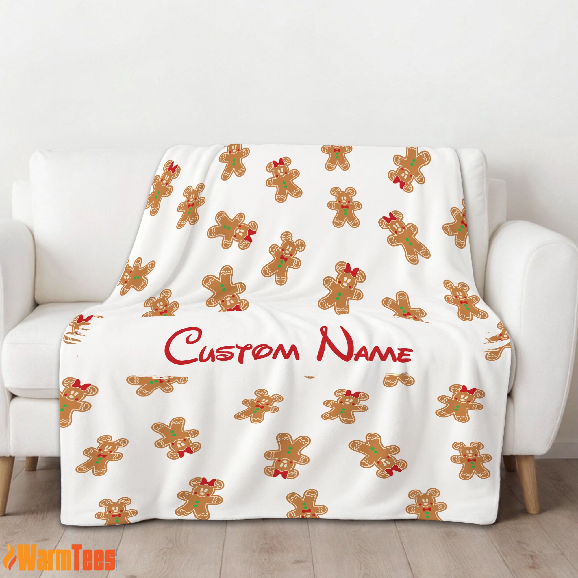 Mickey Mouse Gingerbread Delight Blanket Fleece Customized Blanket - Image 2