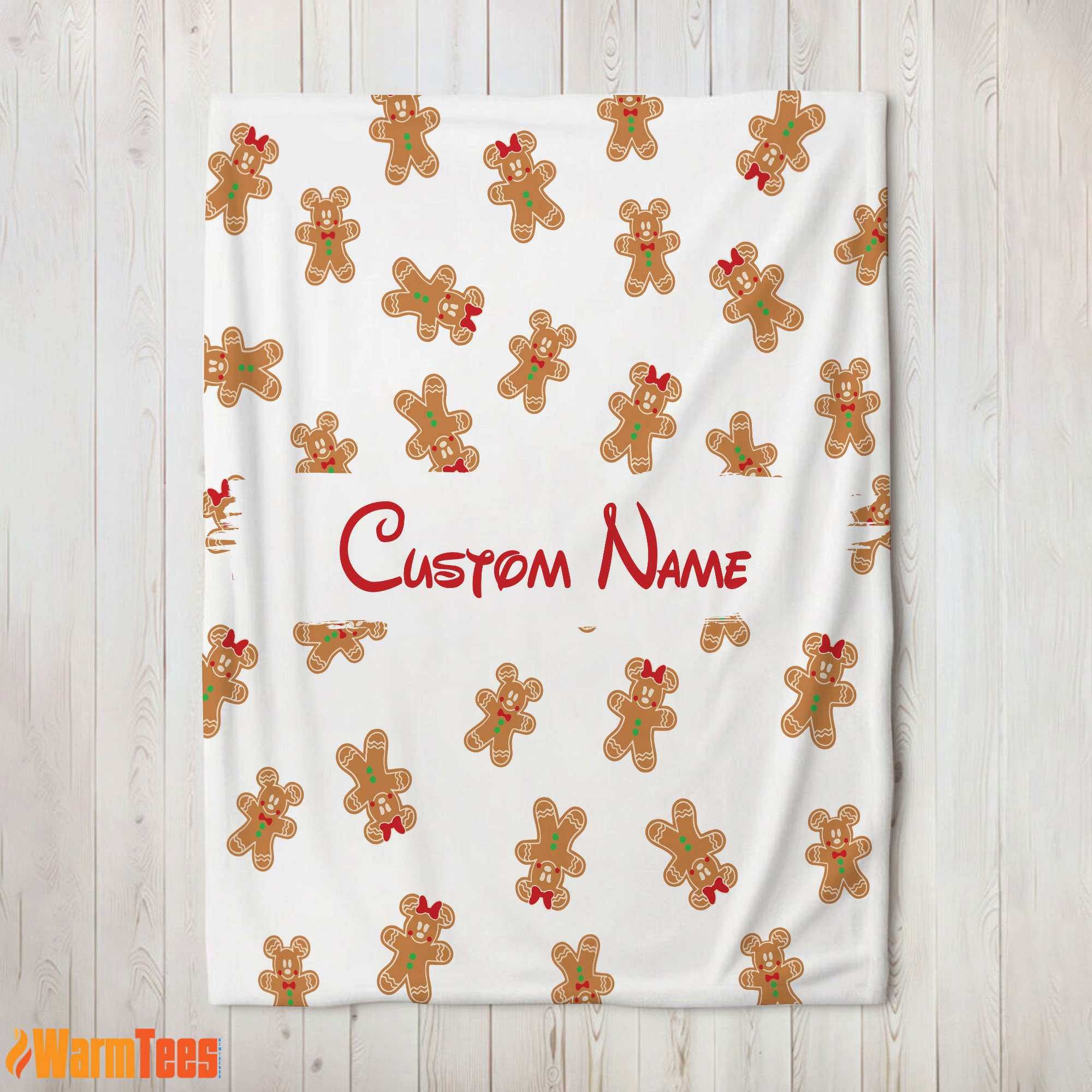 Mickey Mouse Gingerbread Delight Blanket Fleece Customized Blanket
