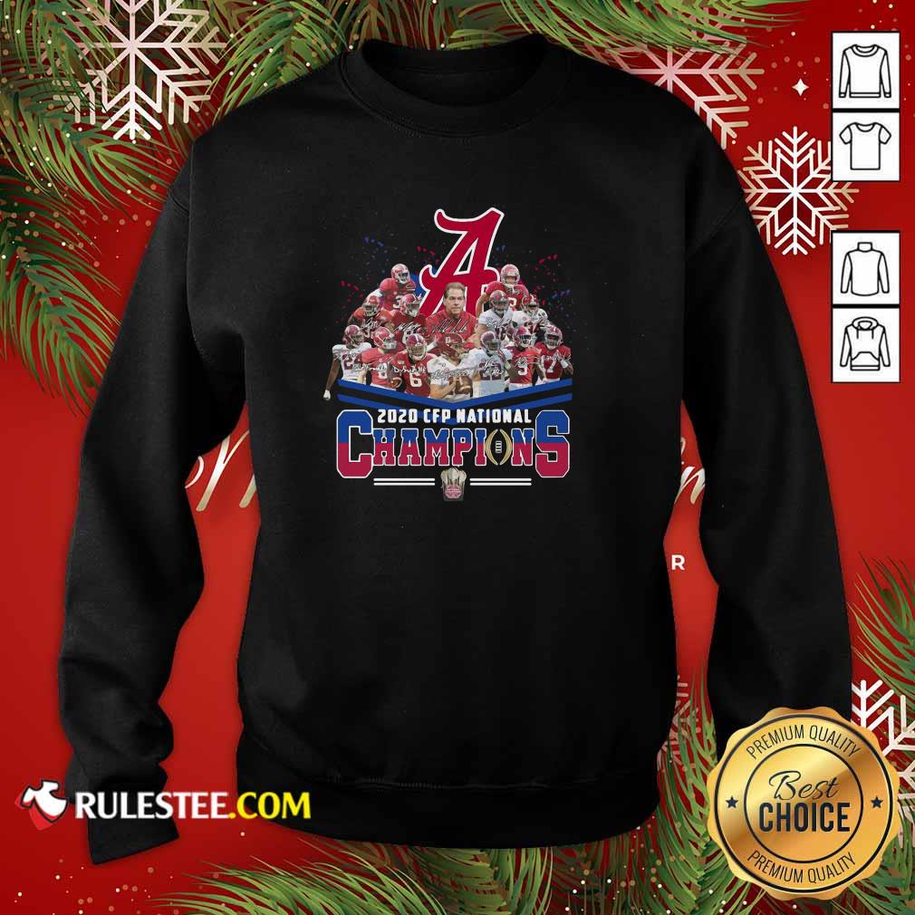 Nice Alabama Crimson Tide Football Team Players 2020 Cfp National Champions Signatures Shirt - Image 5