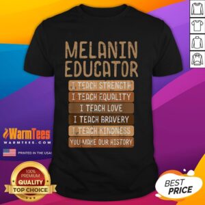 Nice Black History Melanin Educator Teach African Pride T-Shirt