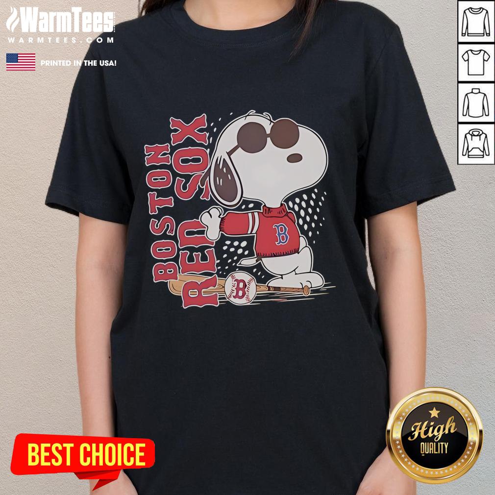 Nice Boston Red Sox And Snoopy Cool Baseball T-Shirt - Image 3
