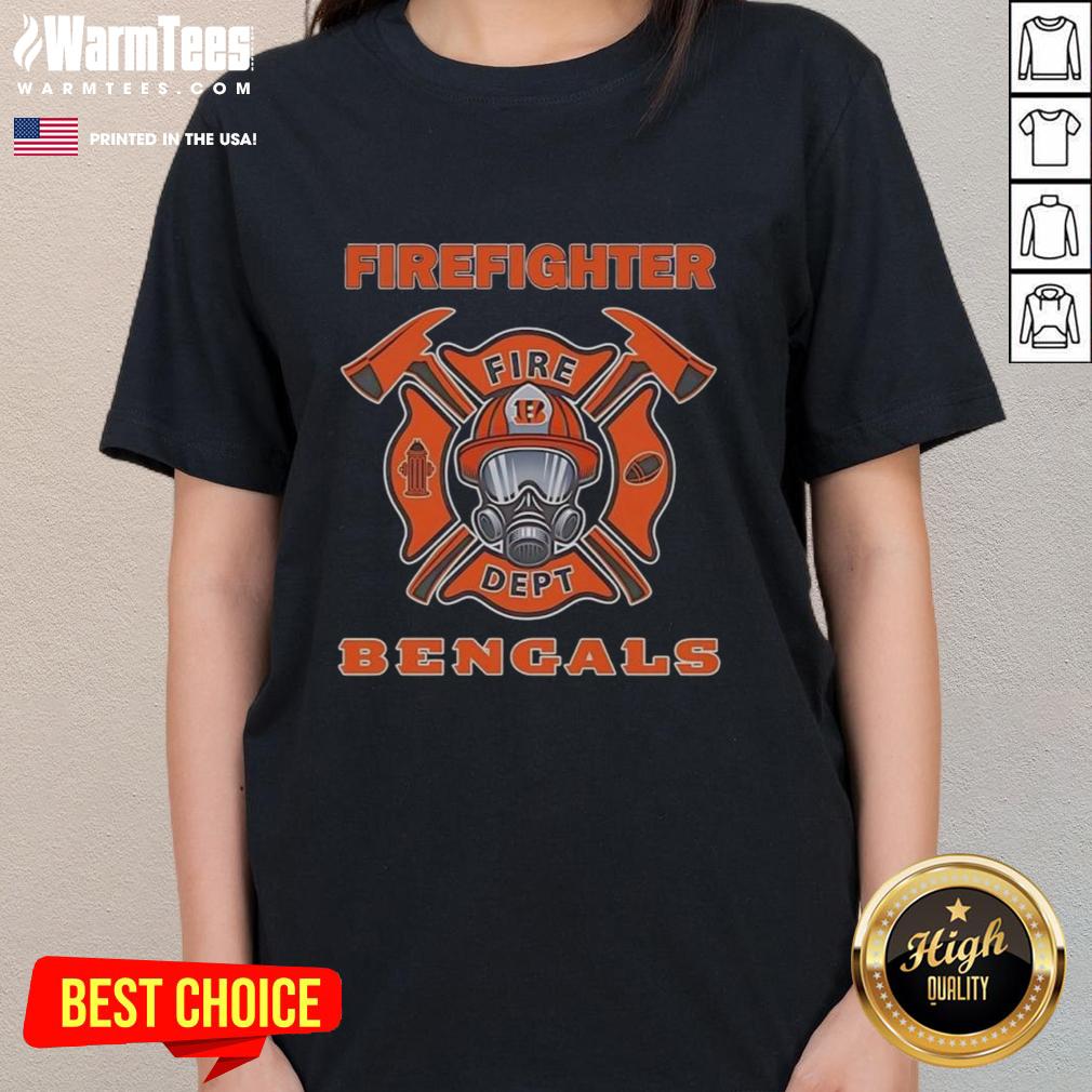 Nice Cincinnati Bengals Firefighter Fire Dept Logo T-Shirt - Image 3