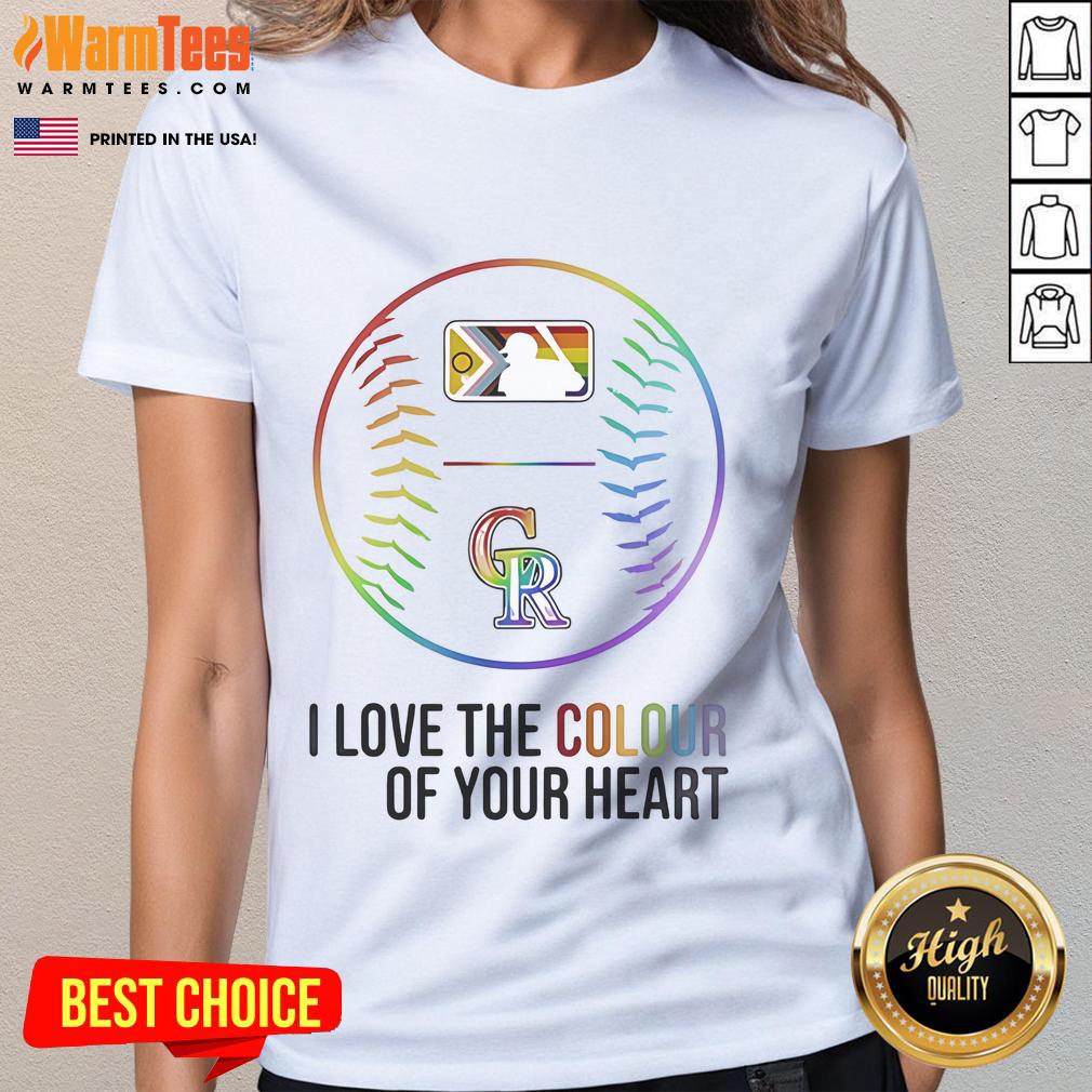 Nice Colorado Rockies Baseball I Love The Colour Of Your Heart Pride Month 2025 T-Shirt - Image 3