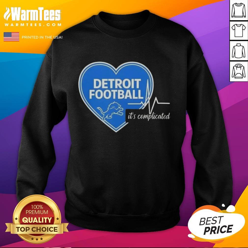 Nice Detroit Lions Football Heartbeat It's Complicated T-Shirt - Image 5