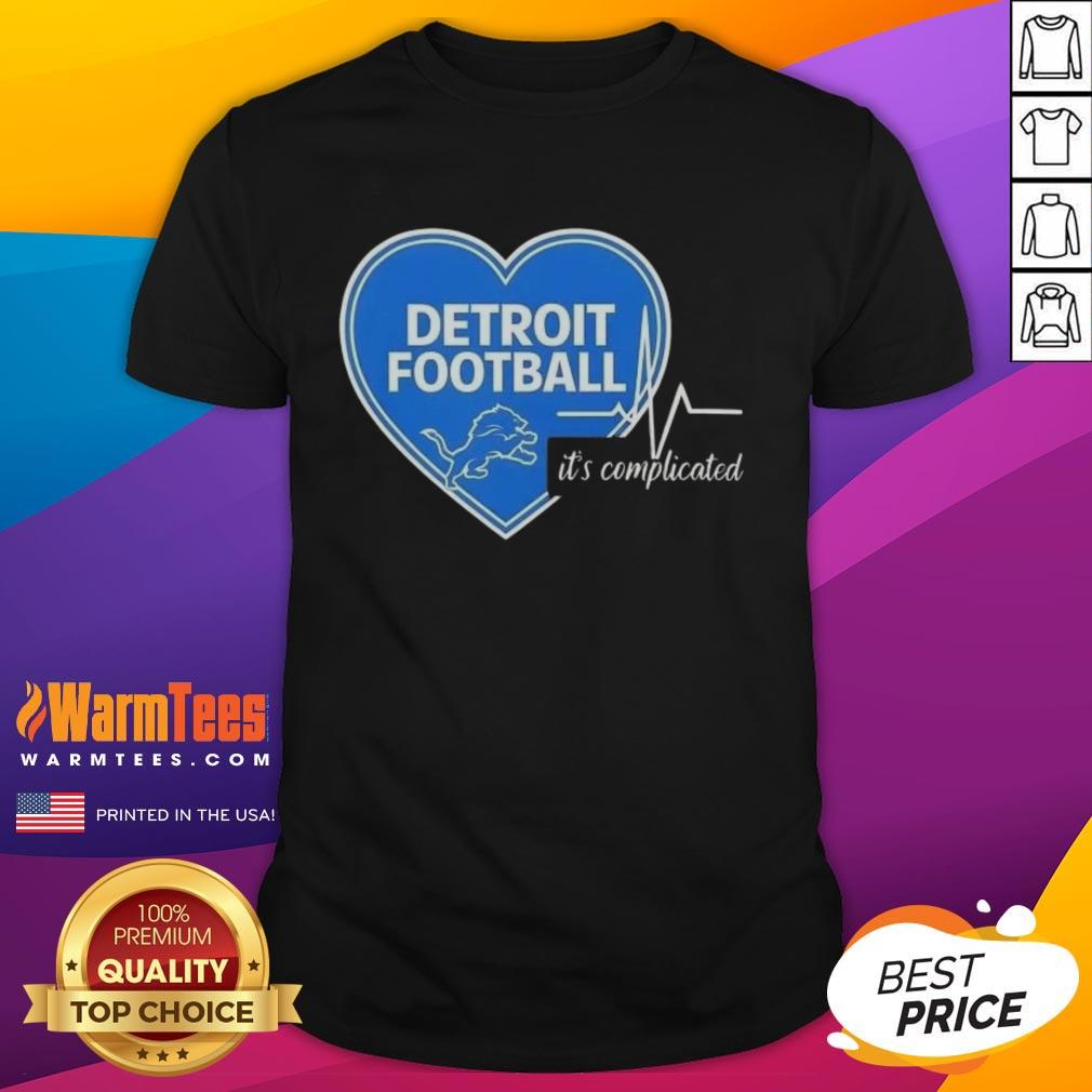 Nice Detroit Lions Football Heartbeat It's Complicated T-Shirt